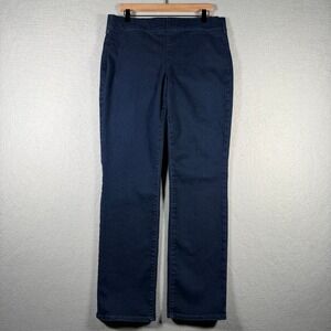 NYDJ Marilyn Straight Leg Jeans Rinse Dark Blue Pull On MDNMMS2665 Womens 12